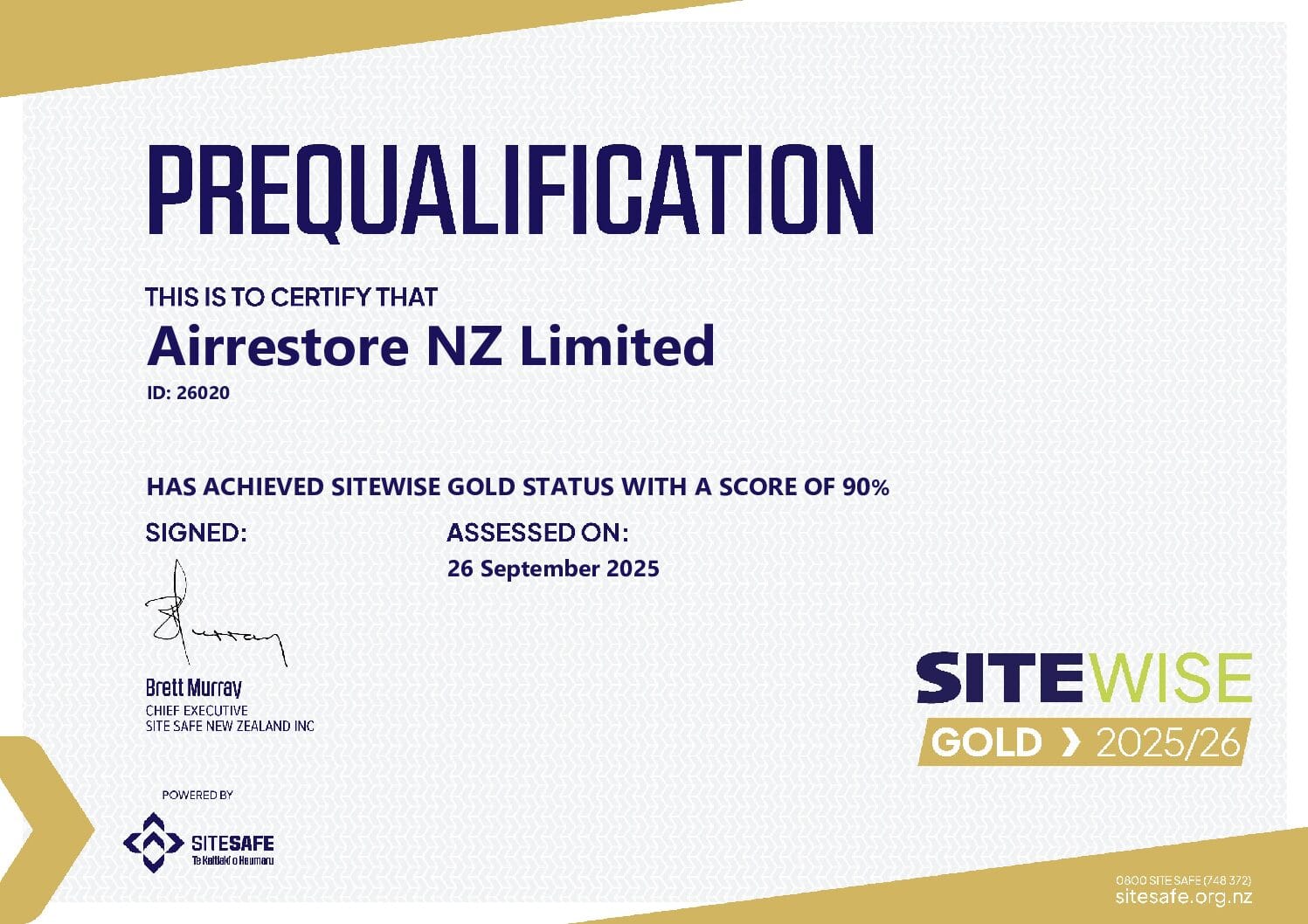 Gold Certificate 2025